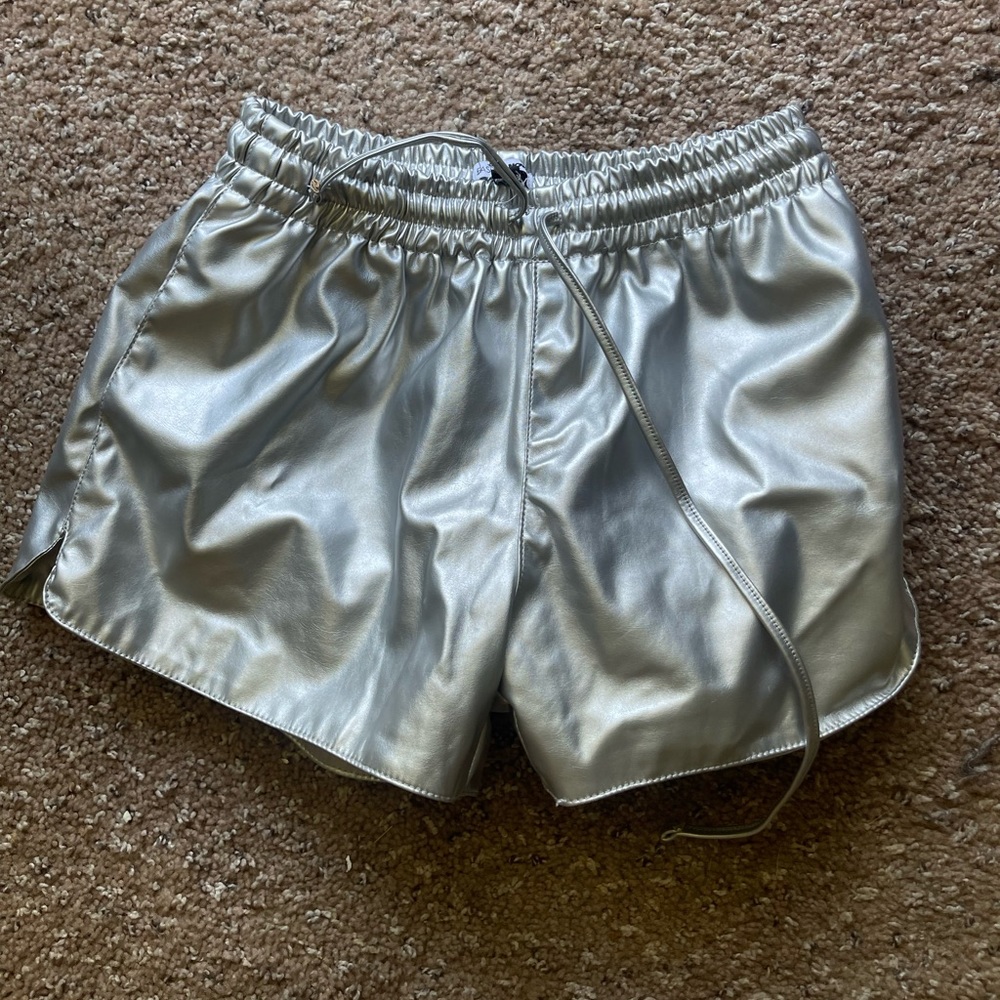 Sporty spice metallic dolphin shorts